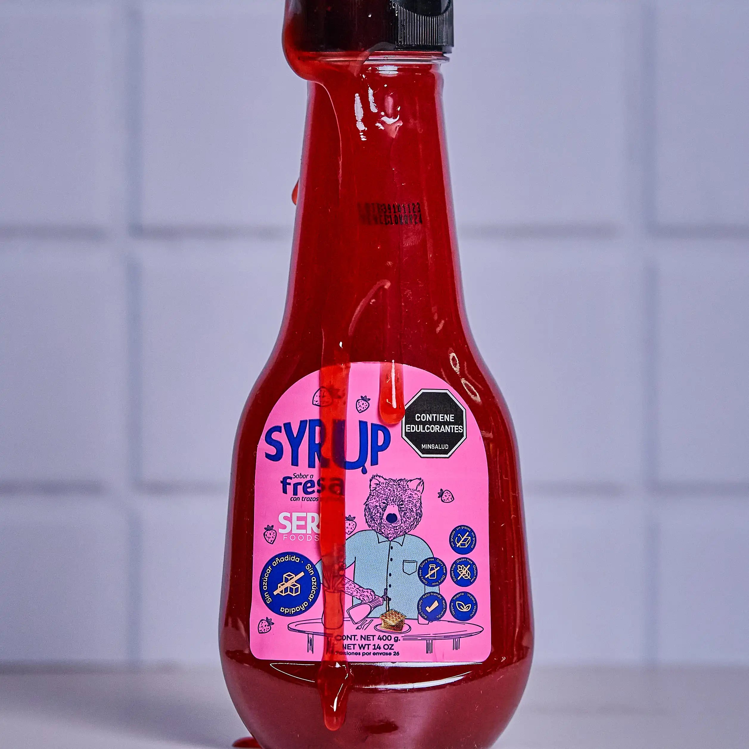 Syrup Fresa con trozos de fruta – Sin azúcar añadida