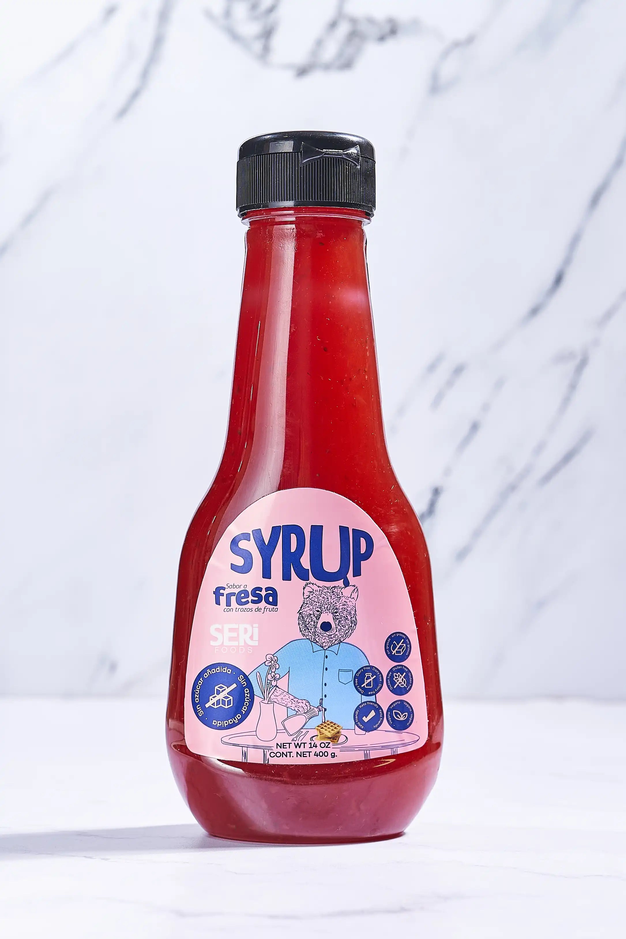Syrup Fresa con trozos de fruta – Sin azúcar añadida