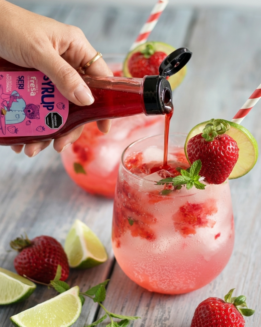 Syrup Fresa con trozos de fruta – Sin azúcar añadida